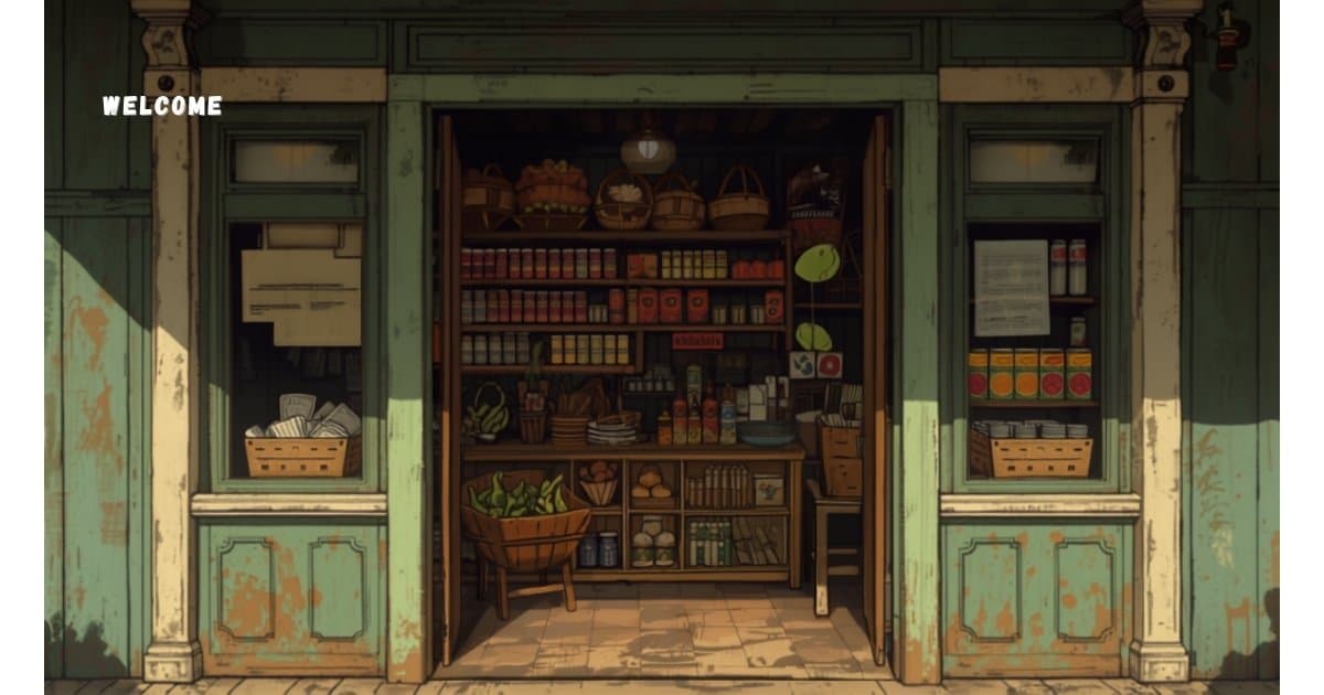 Shelves stocked with products inside a small Nigerian retail shop