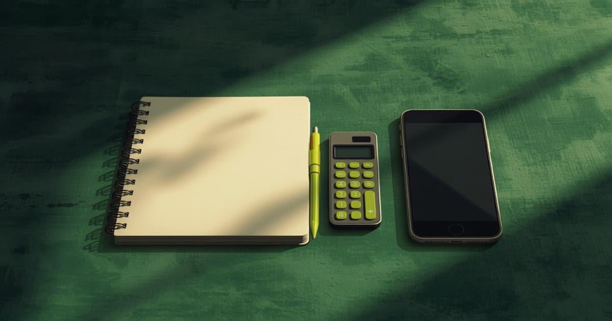 A small business owner comparing a notebook, spreadsheet, and phone app for tracking stock