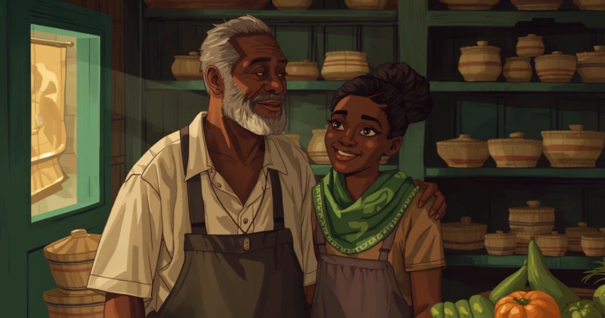 A shop owner having a calm conversation with an attendant at the counter